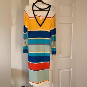 J. Crew striped viscose dress